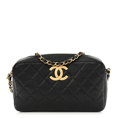 Chanel Caviar Quilted CC Camera Shoulder Bag Black 1 of 15