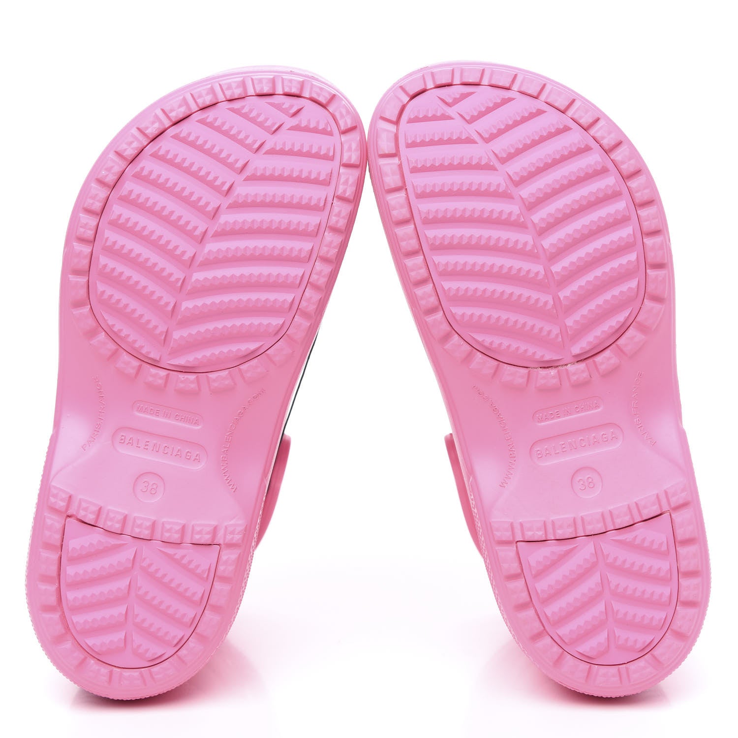 Balenciaga X CROCS Rubber Textured Womens Platform Sandals 38 Rose Bonbon 6 of 8