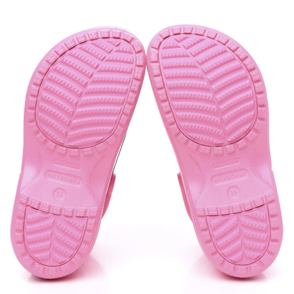 Balenciaga X CROCS Rubber Textured Womens Platform Sandals 38 Rose Bonbon 6 of 8
