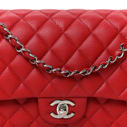 Chanel Caviar Quilted Medium Double Flap Red 8 of 10