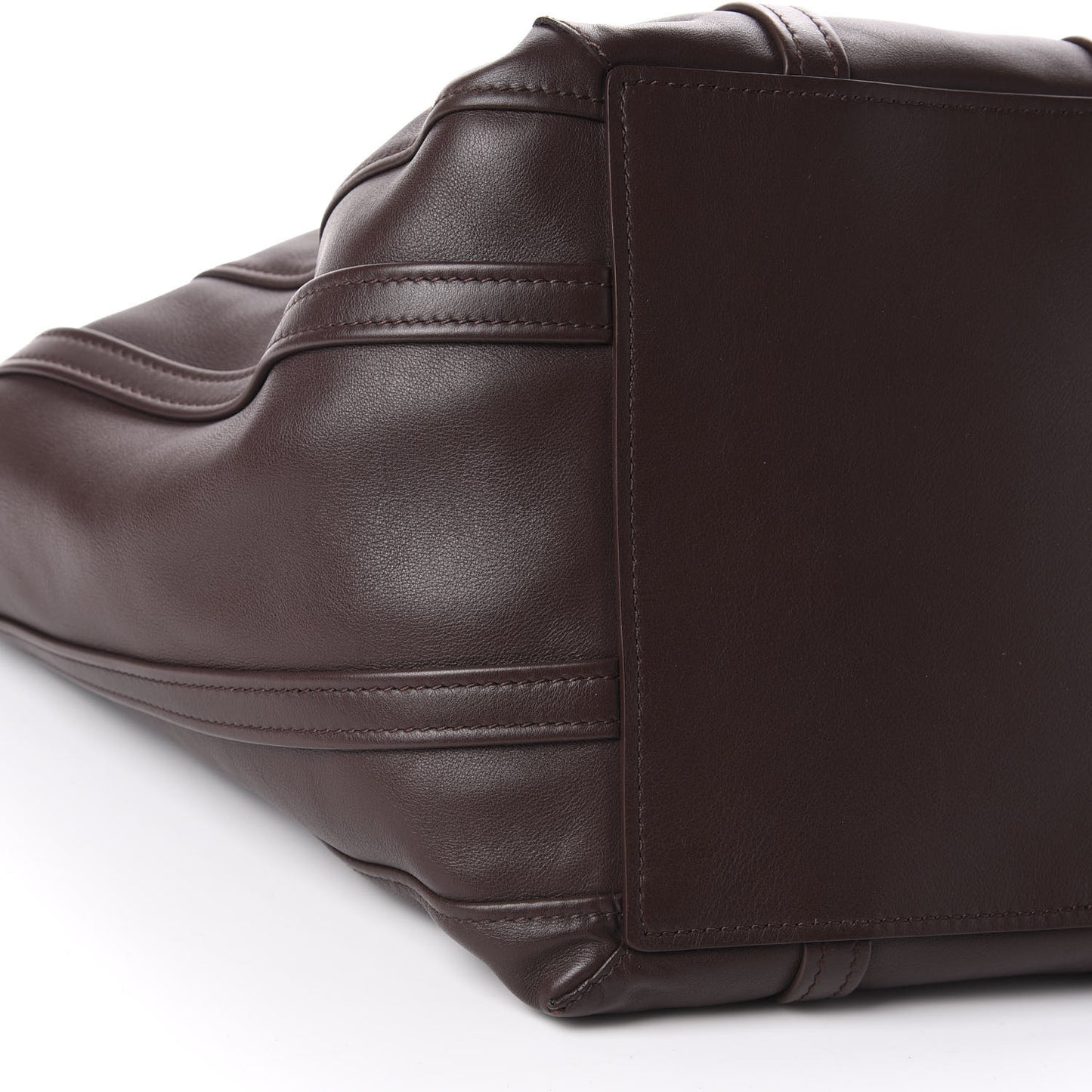 Calfskin Large Laundry Cabas Tote Marron Chocolate