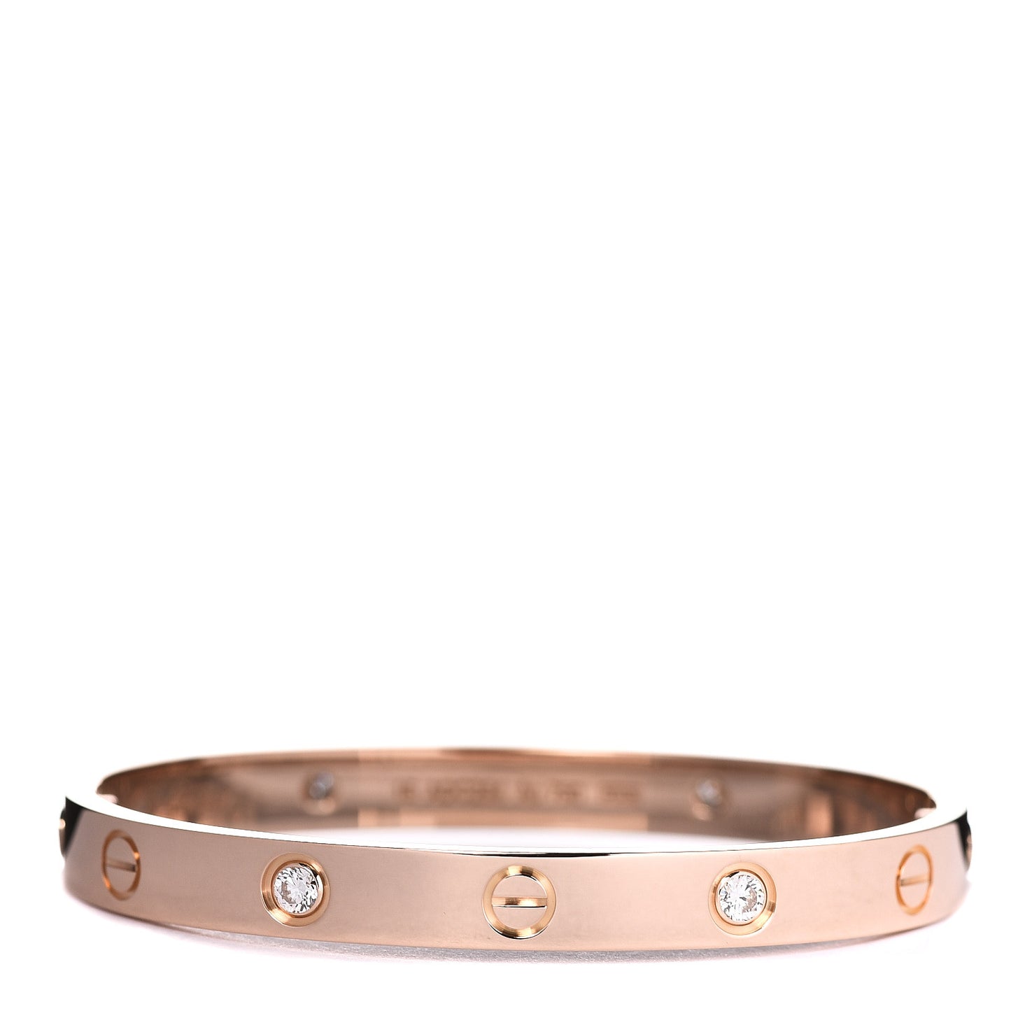 18K Pink Gold 4 Diamond LOVE Bracelet 16