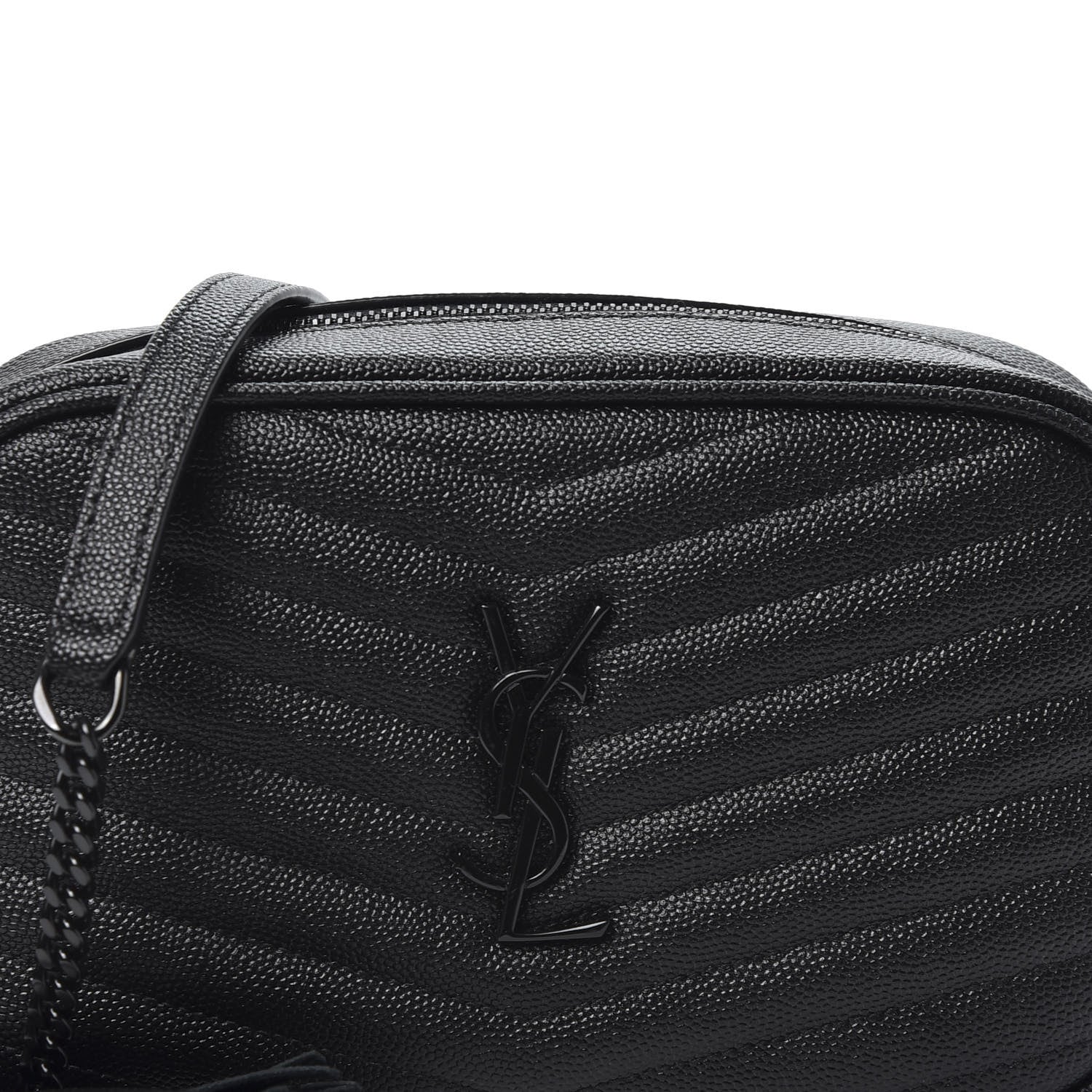 Saint Laurent Grain De Poudre Matelasse Monogram Mini Lou Camera Bag Black 9 of 10