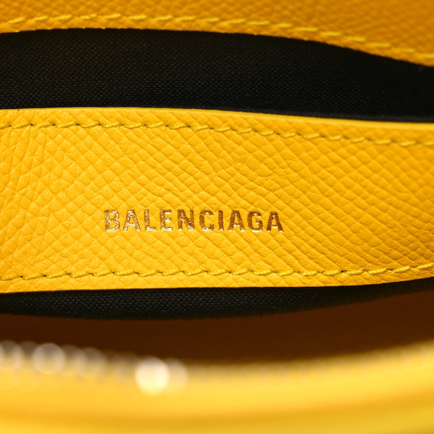 Balenciaga Signature Grained Calfskin Logo XXS Ville Top Handle Bag Jaune Black 6 of 8