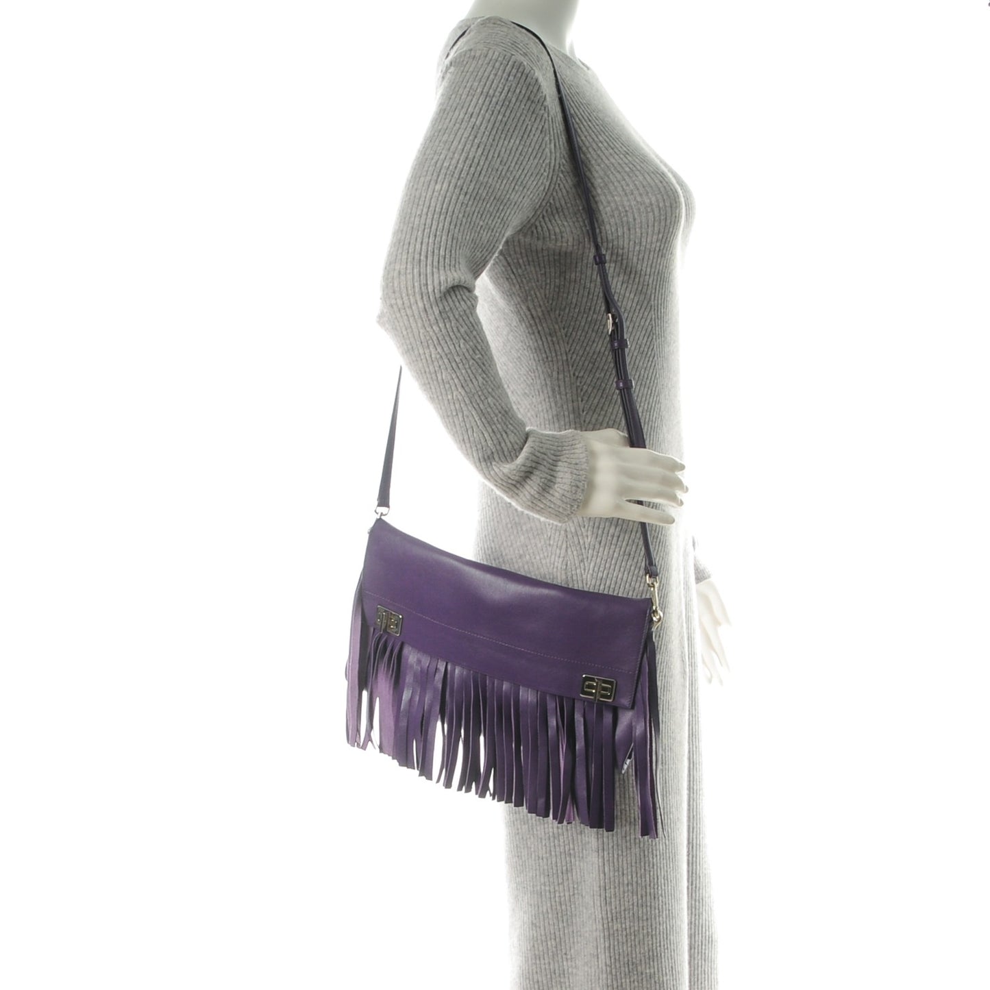 Nappa Fringe Shoulder Bag Viola