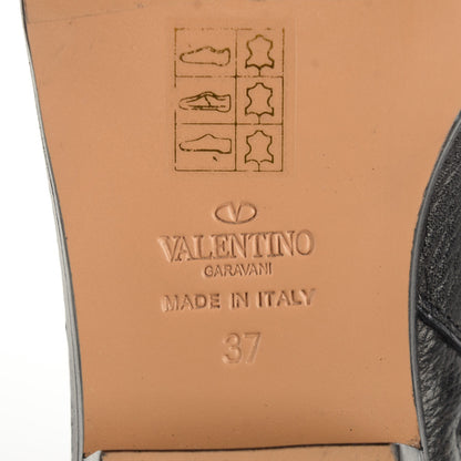 Valentino Garavani Grained Calfskin Rockstud Single Buckle 35mm Cowboy Ankle Boots 37 Black 6 of 8