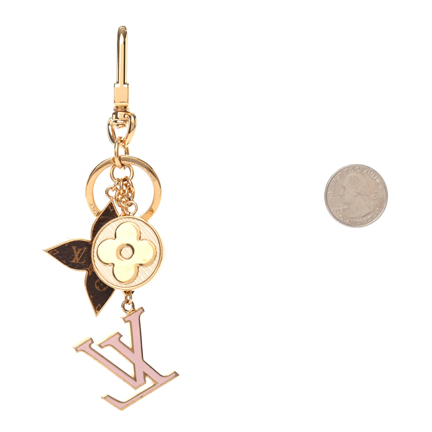 Louis Vuitton Metal Monogram Epi Spring Street Bag Charm Key Holder Gold 2 of 3