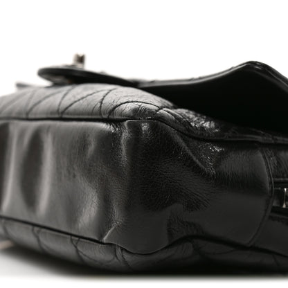 Chanel Glazed Calfskin Quilted Medium Duo Color Flap Black 9 of 9