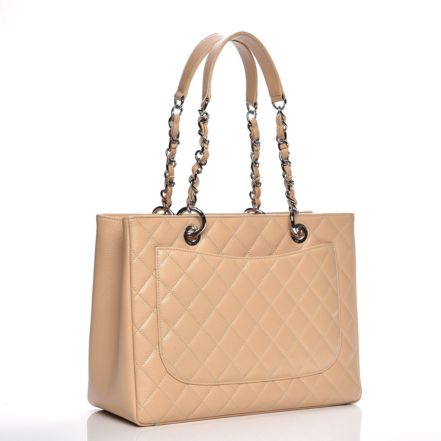 Caviar Quilted Grand Shopping Tote GST Beige Clair