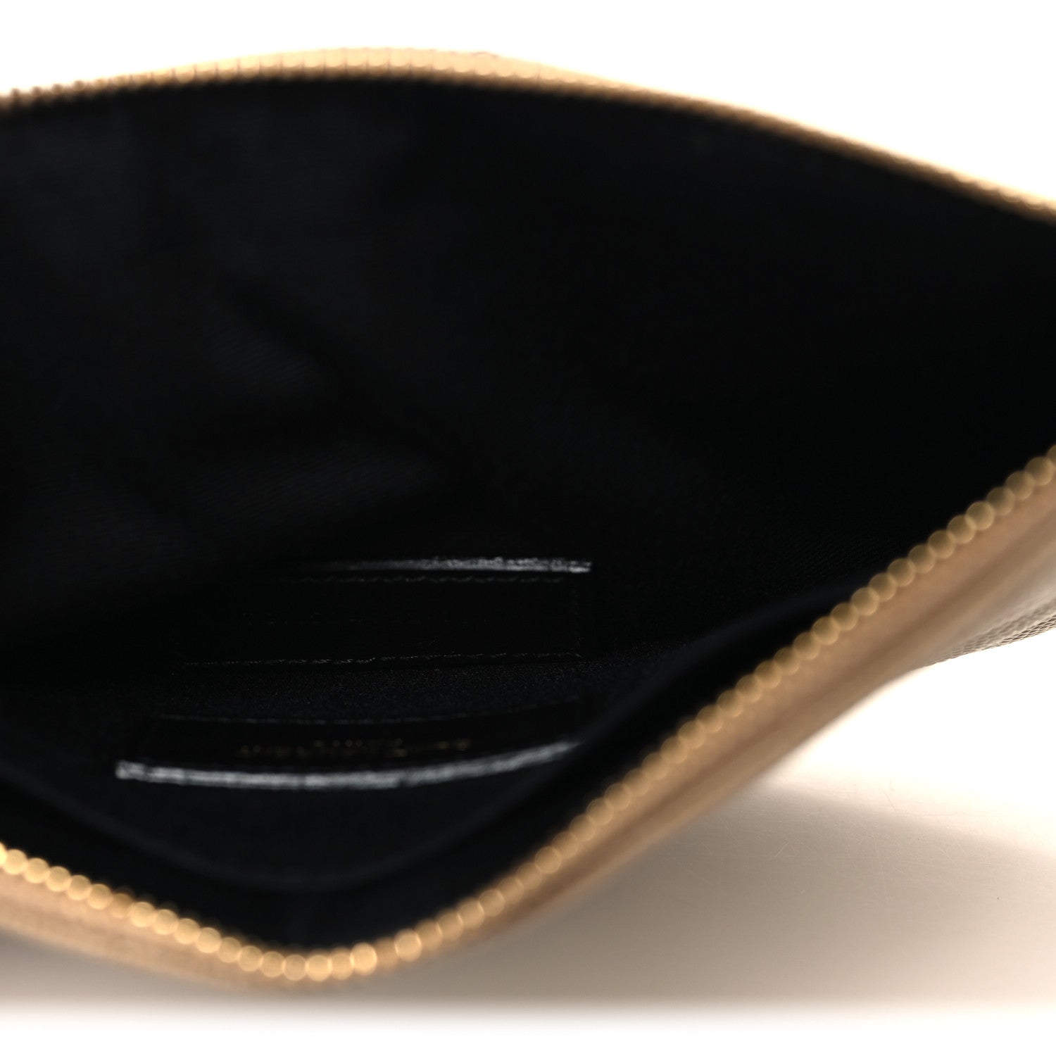 Saint Laurent Grain De Poudre Chevron Monogram Bill Pouch Dark Latte 5 of 8