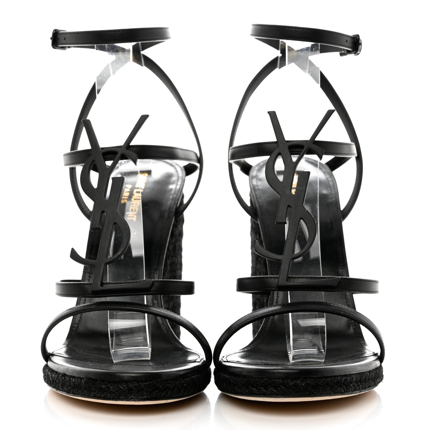 Calfskin Cassandra Espadrille 105 Wedges 42 Black