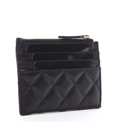 Chanel Caviar Quilted CC Zip Card Holder Black 2 of 7