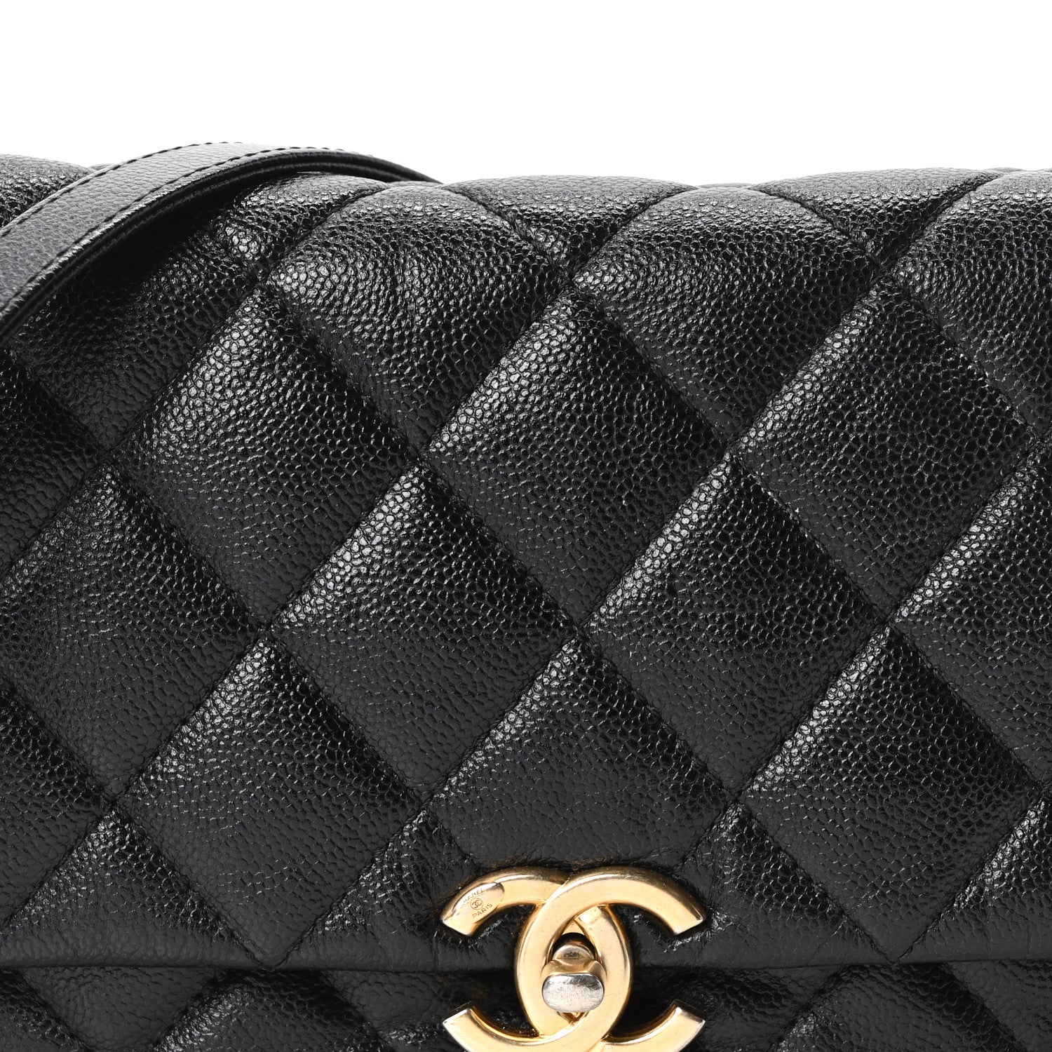 Chanel Shiny Caviar Quilted Large Chain Melody Flap Black 7 of 9