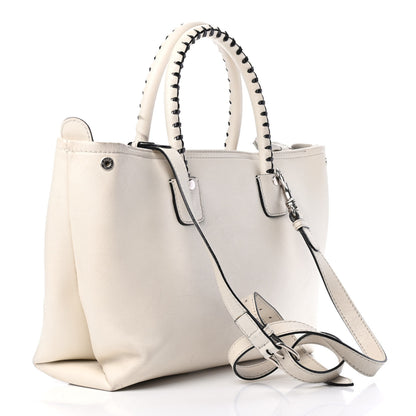 Alexander McQueen Calfskin Whipstitch Folk Tote White 2 of 4