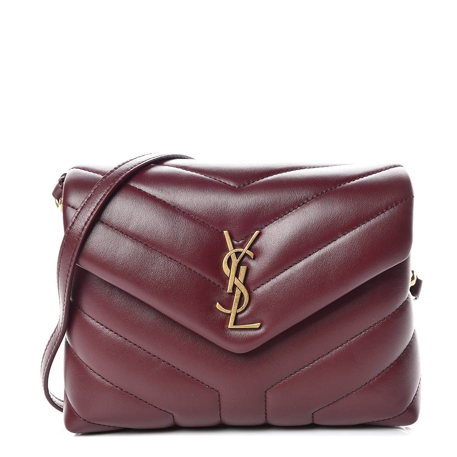 Saint Laurent Calfskin Y Quilted Monogram Toy Loulou Monogram Crossbody Bag Rouge Legion 1 of 11