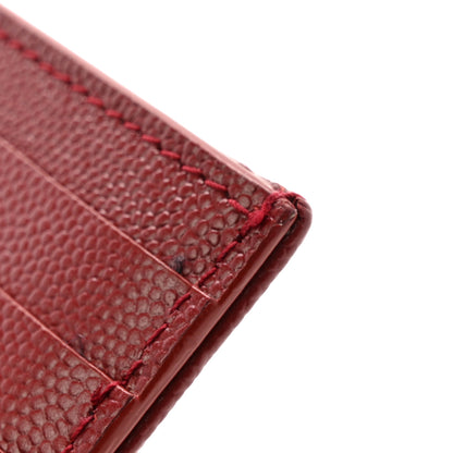 Saint Laurent Grain De Poudre Matelasse Chevron Monogram Fragments Zippered Card Case Opyum Red 9 of 10