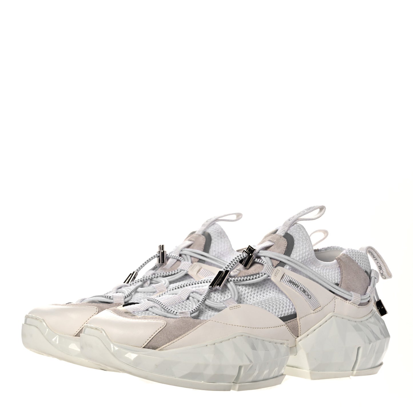 Calfskin Mesh Diamond F Low Top Sneaker 40.5 White Beige