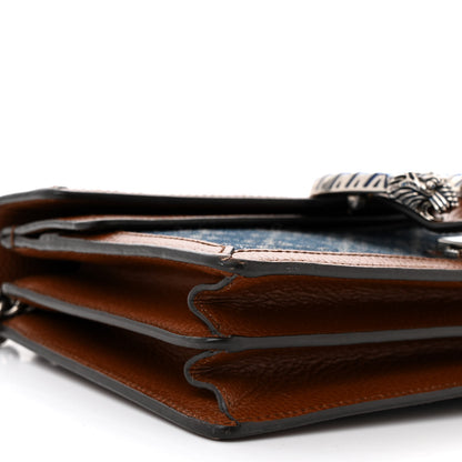 Gucci New Denim GG Monogram Dollar Calfskin Enamel Small Dionysus Shoulder Bag Blue Tea Cuir Epilog Electric Blue 10 of 11