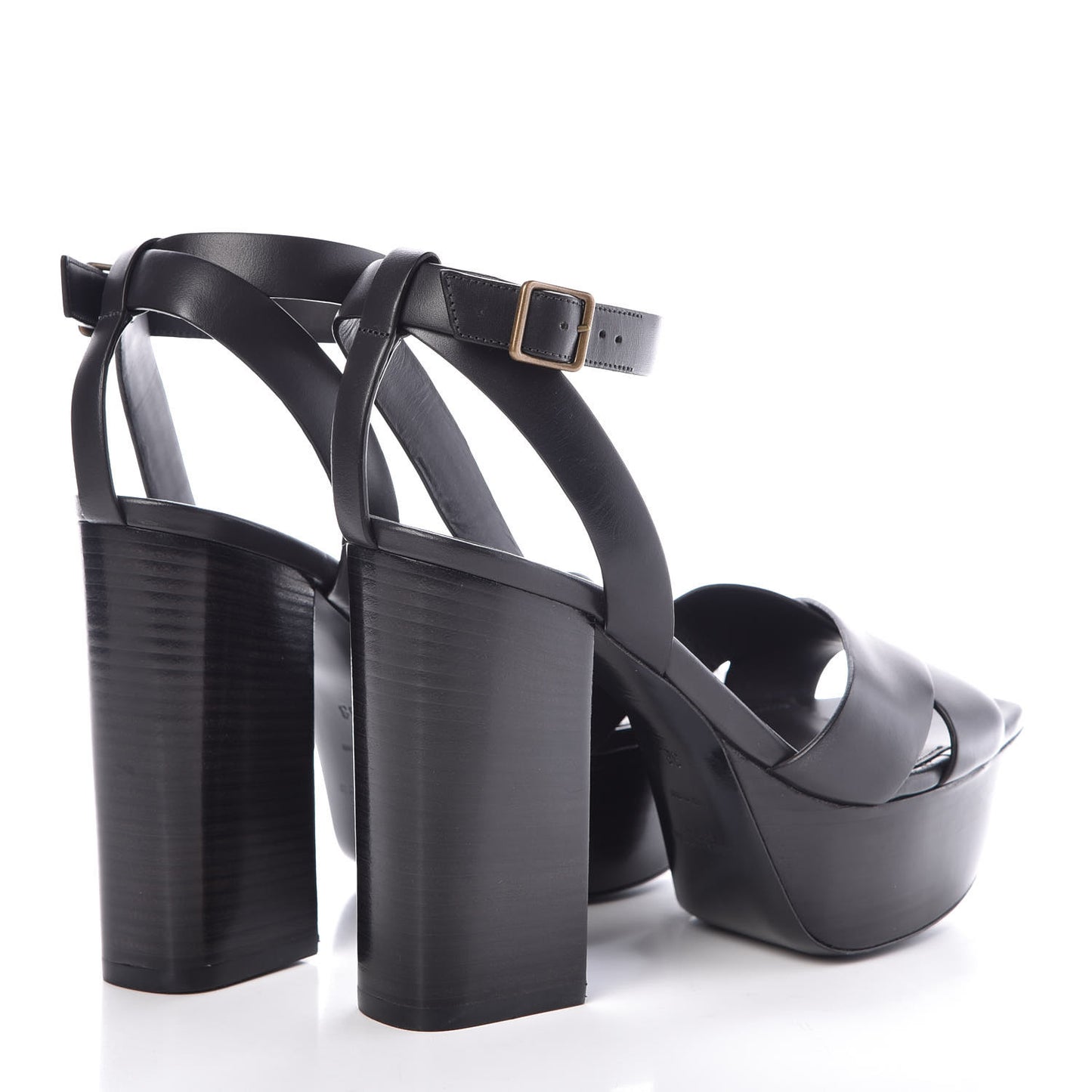 Calfskin Farrah 80 Platform Sandals 38 Paris Fog