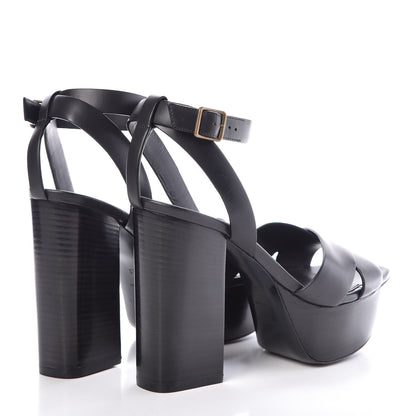 Saint Laurent Calfskin Farrah 80 Platform Sandals 38 Paris Fog 4 of 8