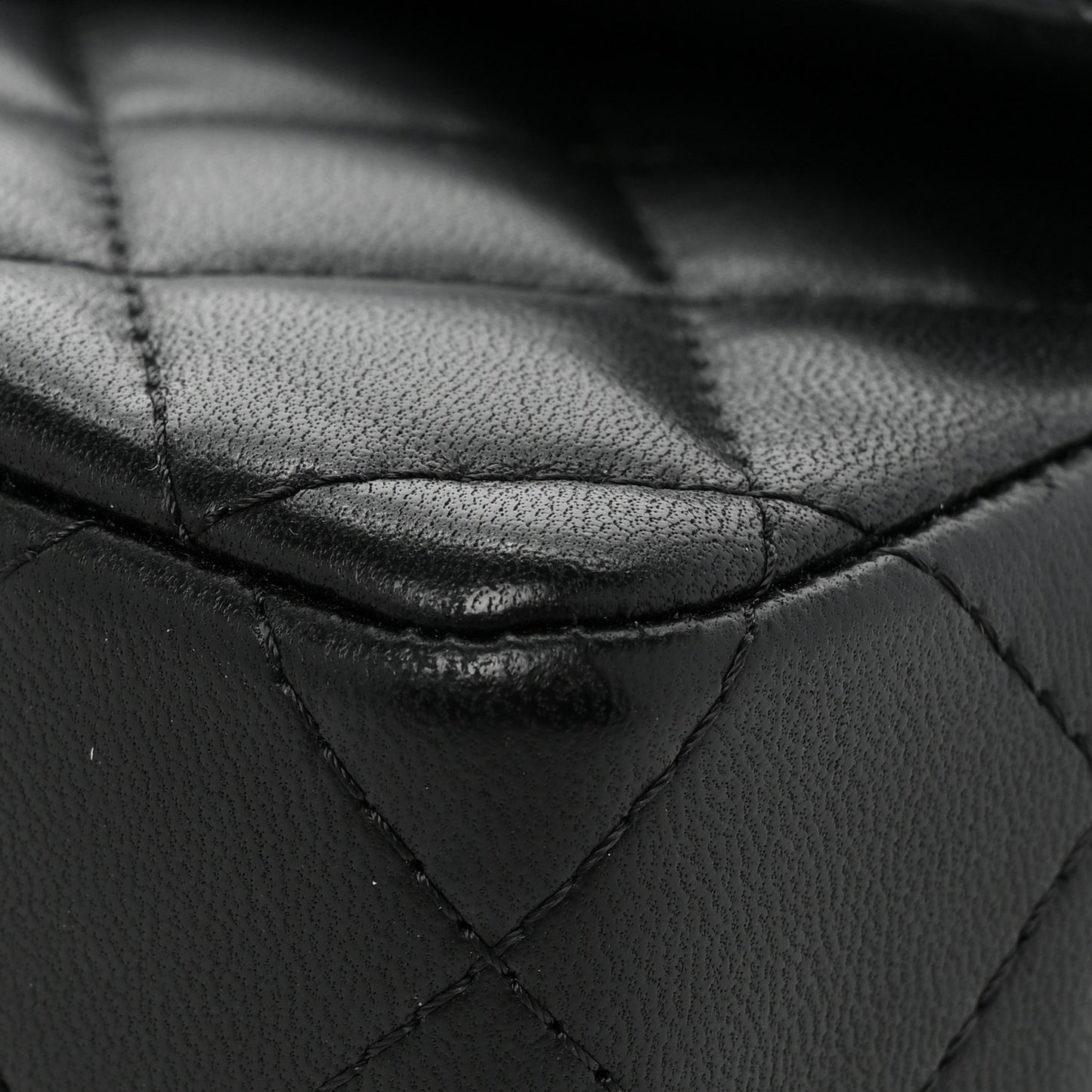 Lambskin Quilted Mini Rectangular Flap Black