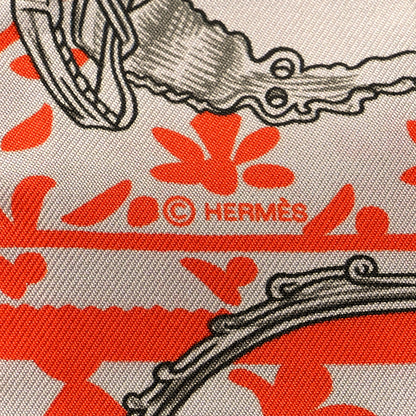 Hermes Silk Etriers Remix Twilly Verveine Orange Kaki 3 of 4