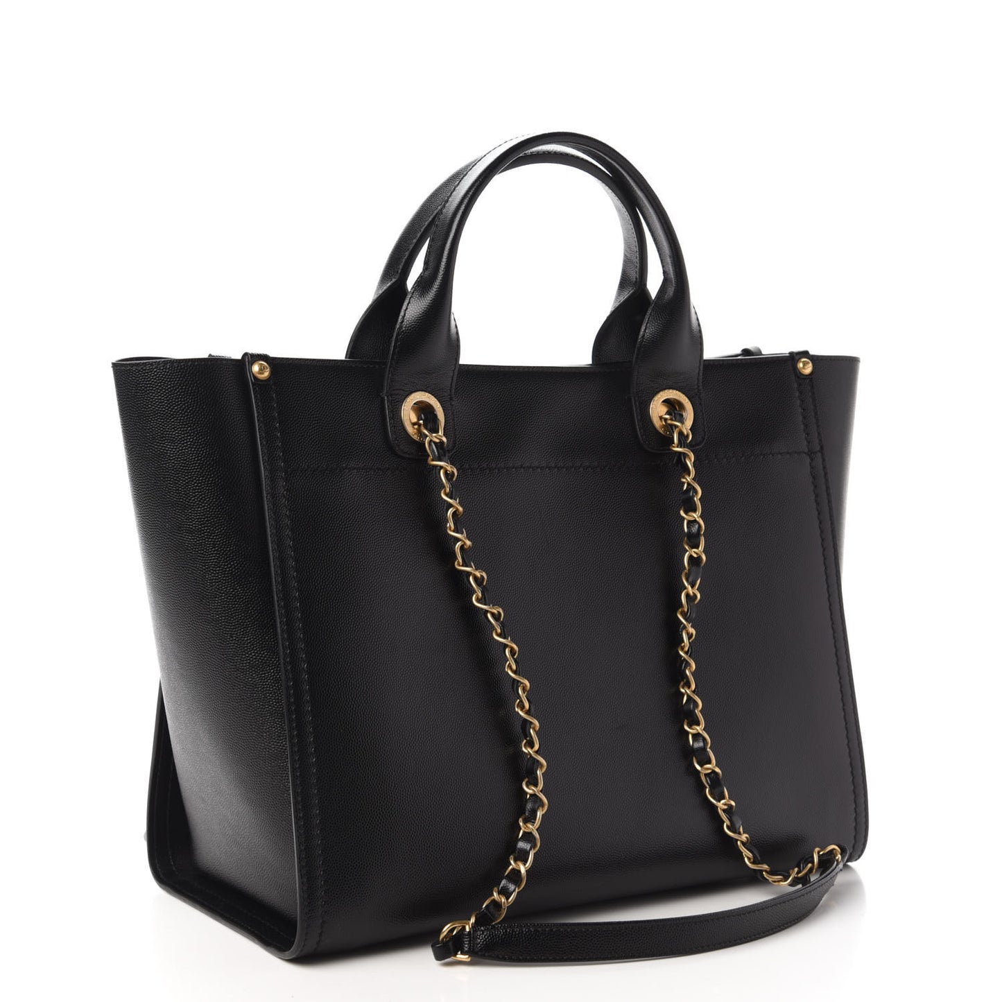 Caviar Small Studded Deauville Tote Black