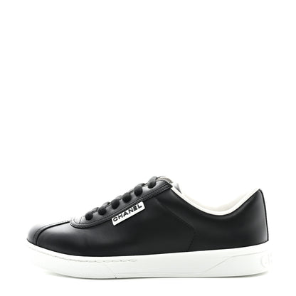 Chanel Calfskin CC Womens Sneakers 35.5 Black 1 of 8