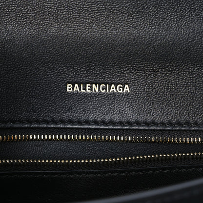 Balenciaga Shiny Box Calfskin Small Hourglass Top Handle Bag Black 6 of 11