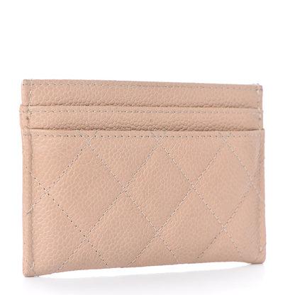 Chanel Caviar Quilted Filigree Card Holder Beige Black 3 of 9