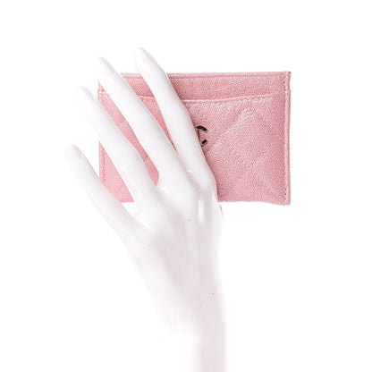Chanel Iridescent Caviar Quilted Card Holder Rose Pink 2 of 9