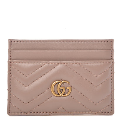 Gucci Calfskin Matelasse GG Marmont Card Holder Porcelain Rose 1 of 8