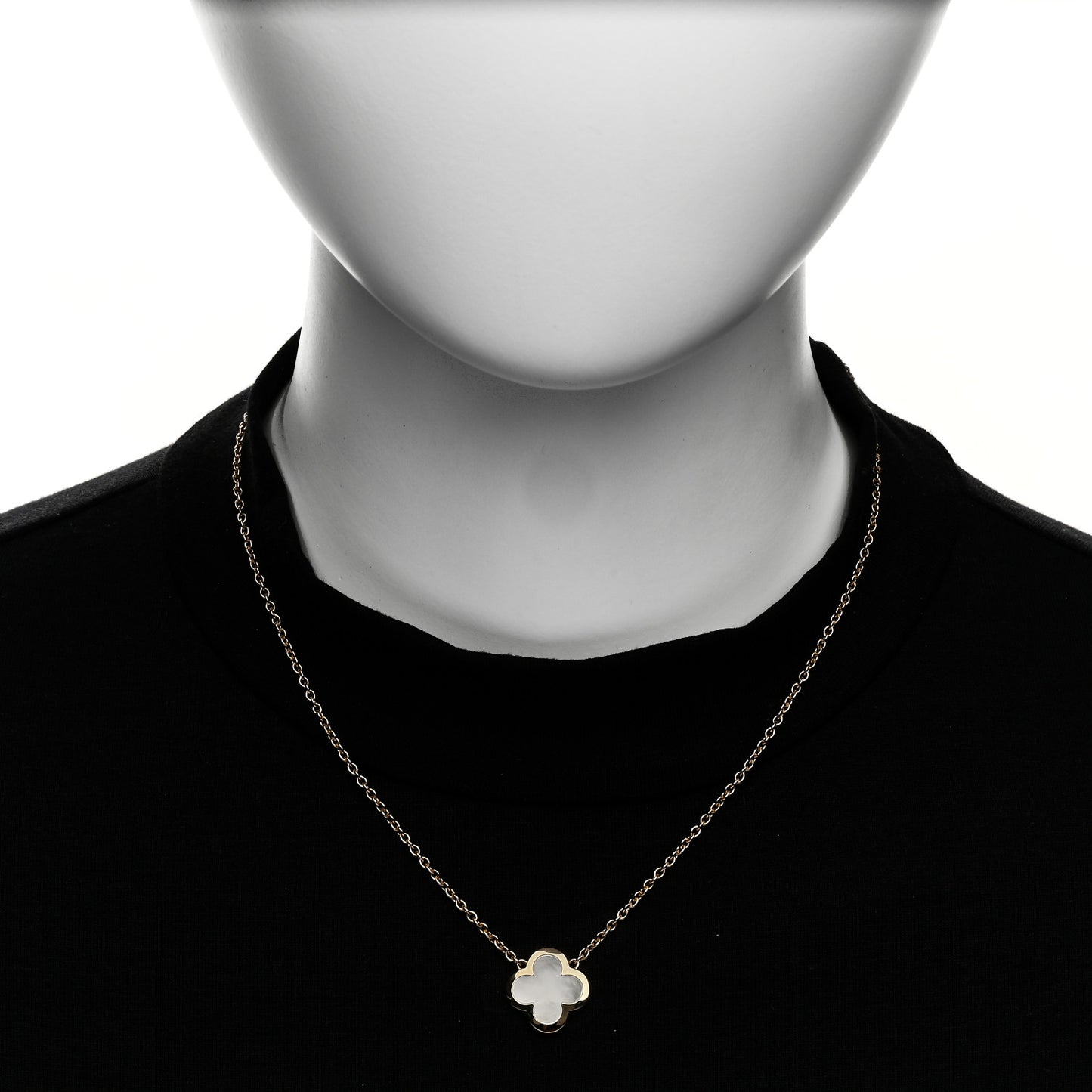 18K Yellow Gold Mother of Pearl Pure Alhambra Pendant Necklace