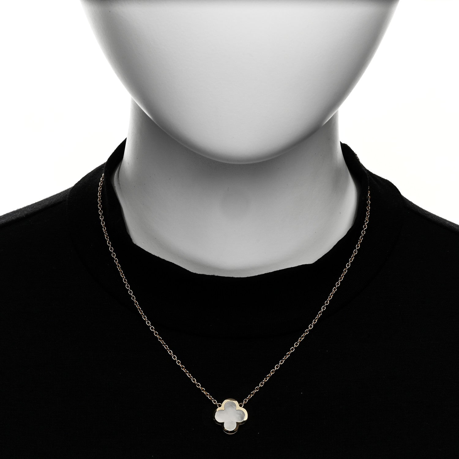 Van Cleef & Arpels 18K Yellow Gold Mother of Pearl Pure Alhambra Pendant Necklace 2 of 6