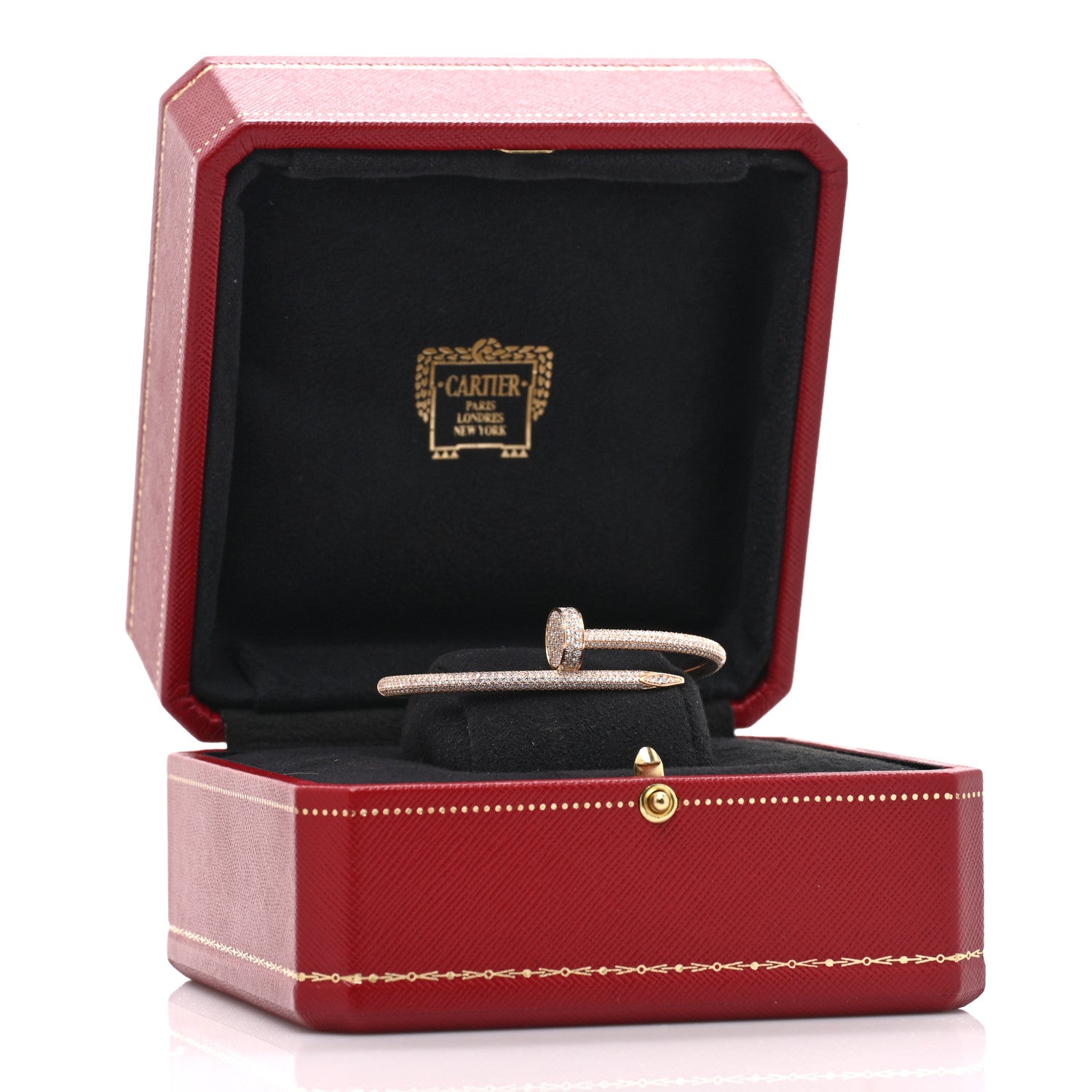 Cartier 18K Pink Gold Diamond Juste Un Clou Paved Bracelet 16 5 of 5