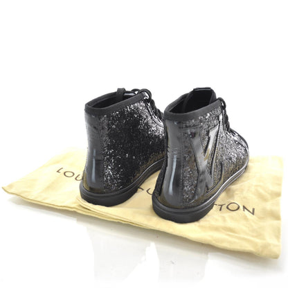 Louis Vuitton Glitter Punchy High Top Sneakers 36 Black 3 of 6