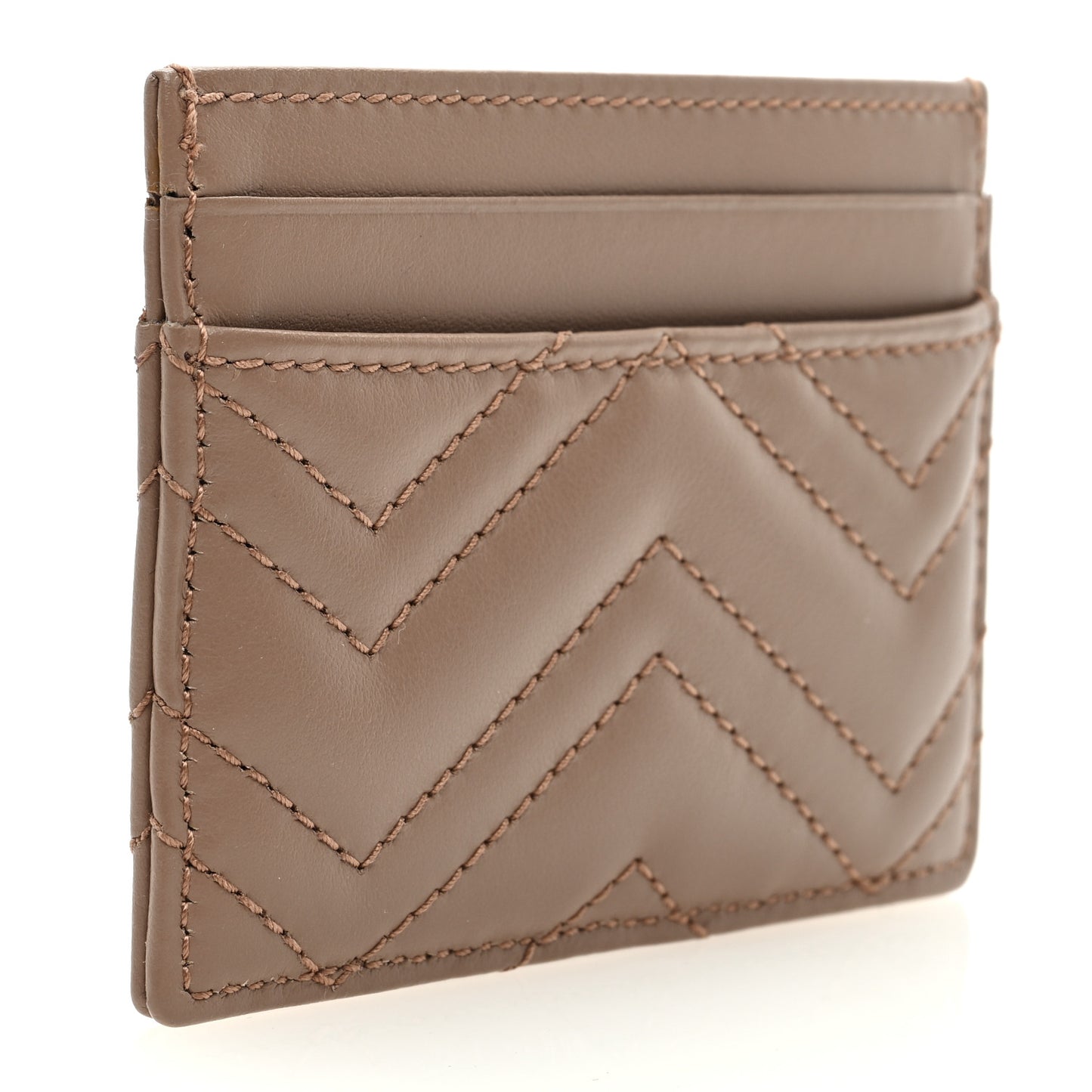 Calfskin Matelasse GG Marmont Card Holder Porcelain Rose