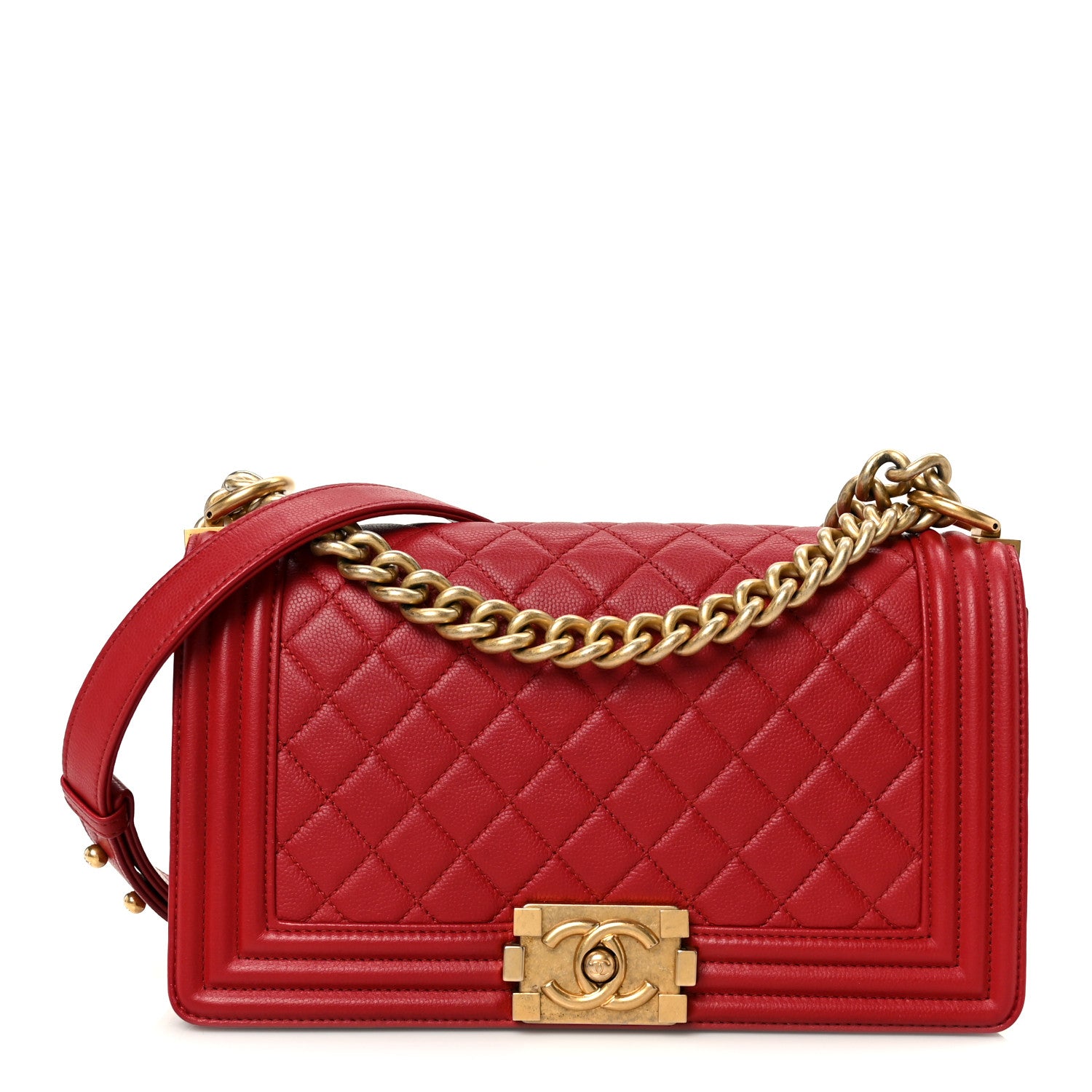 Chanel Caviar Quilted Medium Boy Flap Red 1 of 10