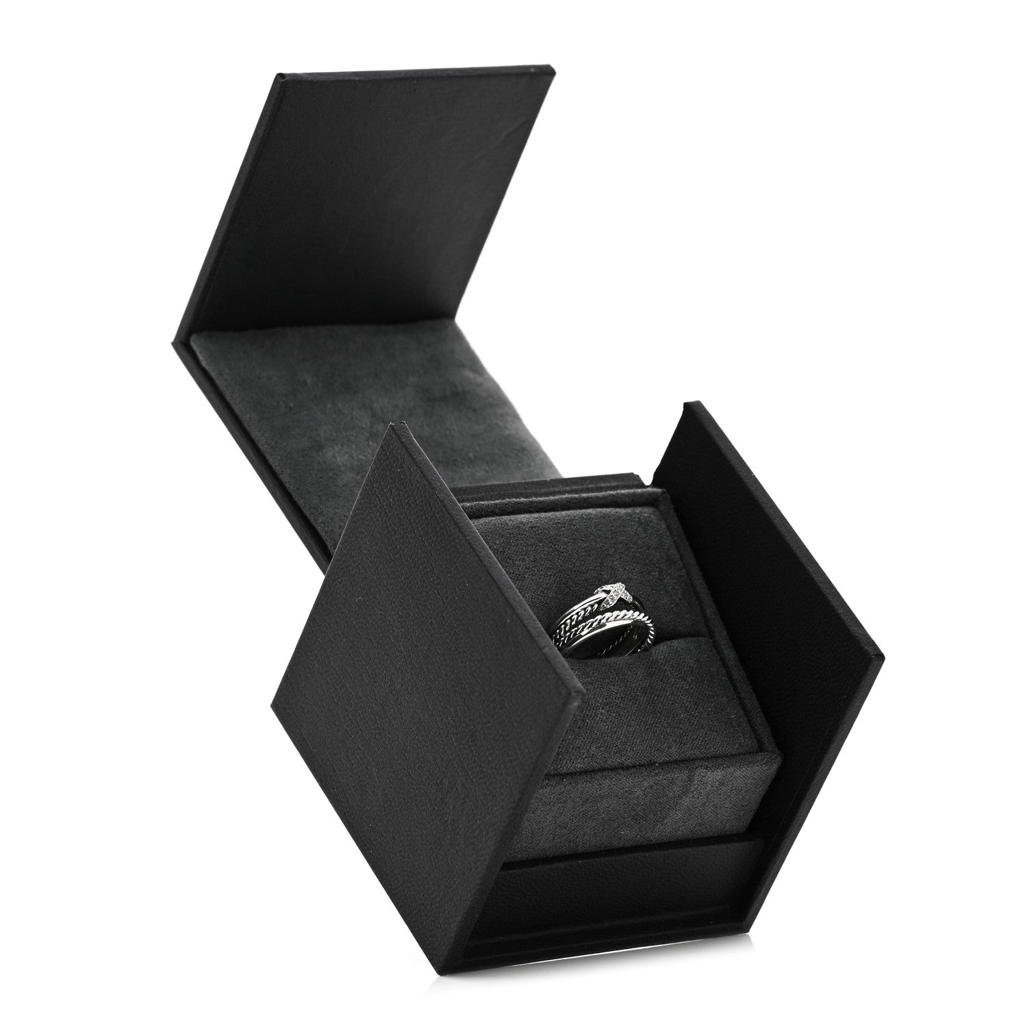 David Yurman Sterling Silver Diamond X Crossover Ring 50 5.5 5 of 5