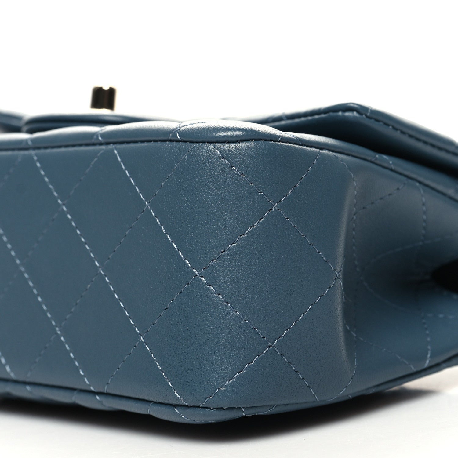 Chanel Lambskin Quilted Mini Top Handle Rectangular Flap Blue 10 of 11