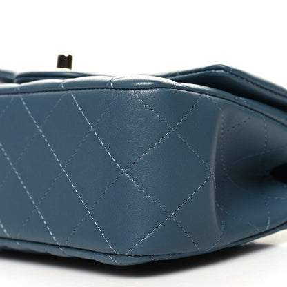 Chanel Lambskin Quilted Mini Top Handle Rectangular Flap Blue 10 of 11