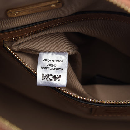 MCM Visetos Medium Boston Bag Cognac 10 of 10