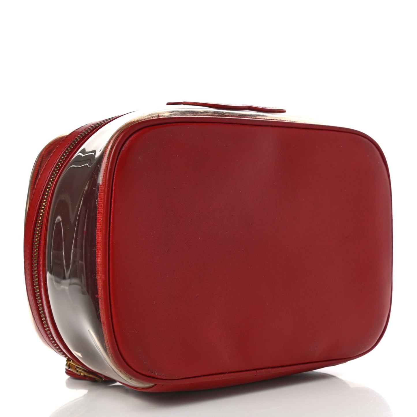 Calfskin PVC Vanity Cosmetic Case Red