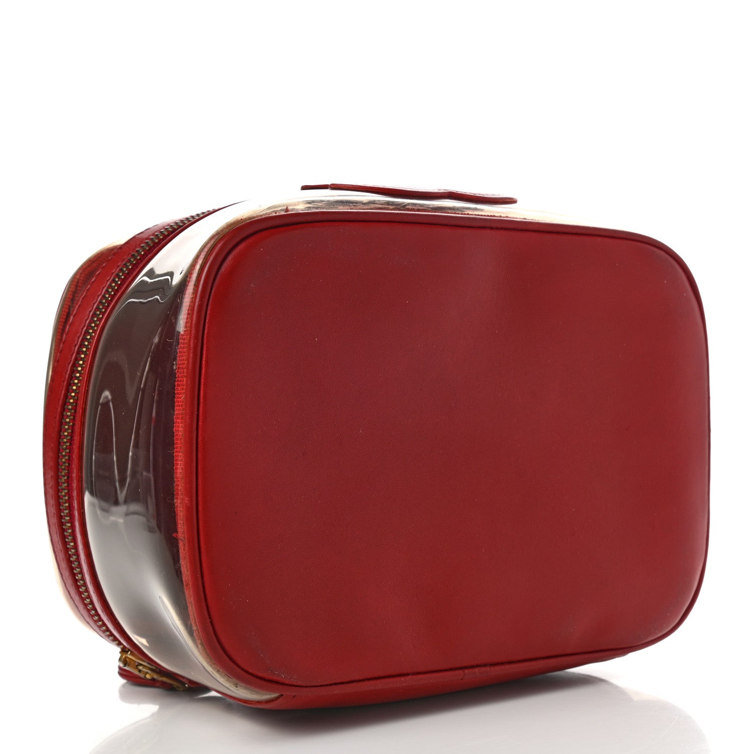 Chanel Calfskin PVC Vanity Cosmetic Case Red 4 of 22