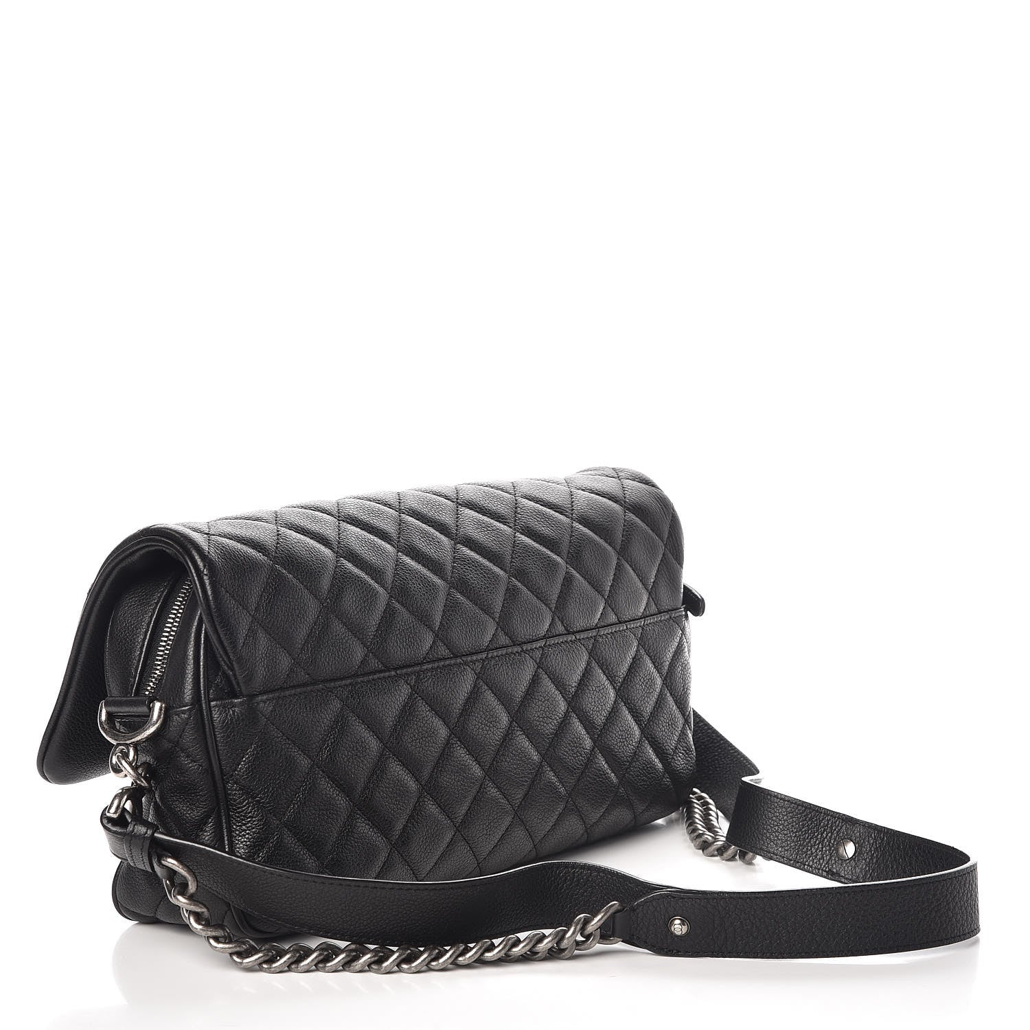 Chanel Grained Calfskin Quilted Medium Casual Rock Flap Black 3 of 10