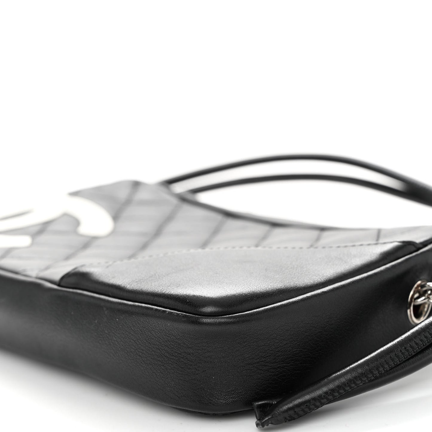 Calfskin Quilted Cambon Pochette Black White