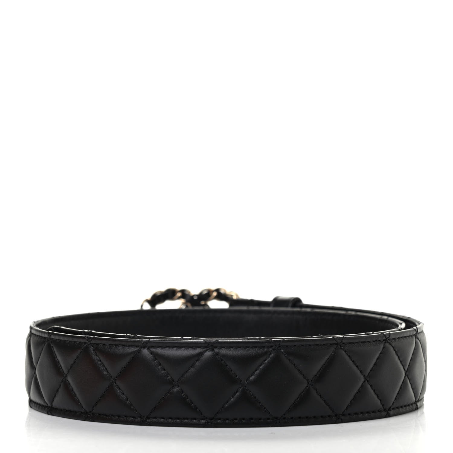 Chanel Calfskin Quilted CC Chain Belt 75 Black 2 of 7