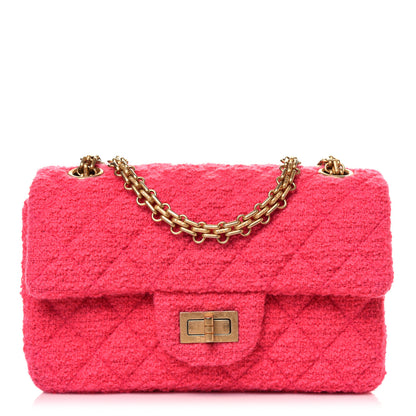 Chanel Tweed Quilted 2.55 Reissue Mini Flap Pink 1 of 12