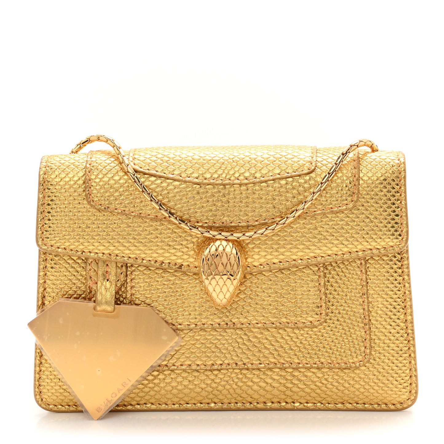 Metallic Karung Serpenti Forever Crossbody Gold