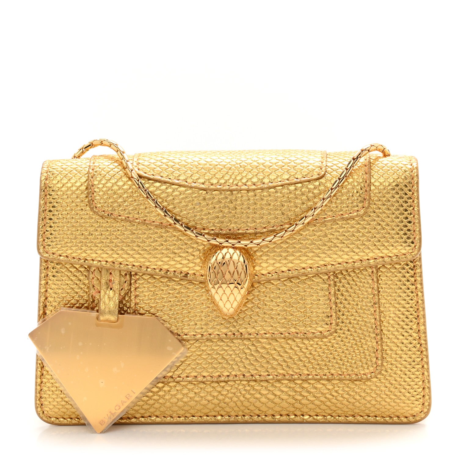 Bulgari Metallic Karung Serpenti Forever Crossbody Gold 3 of 10